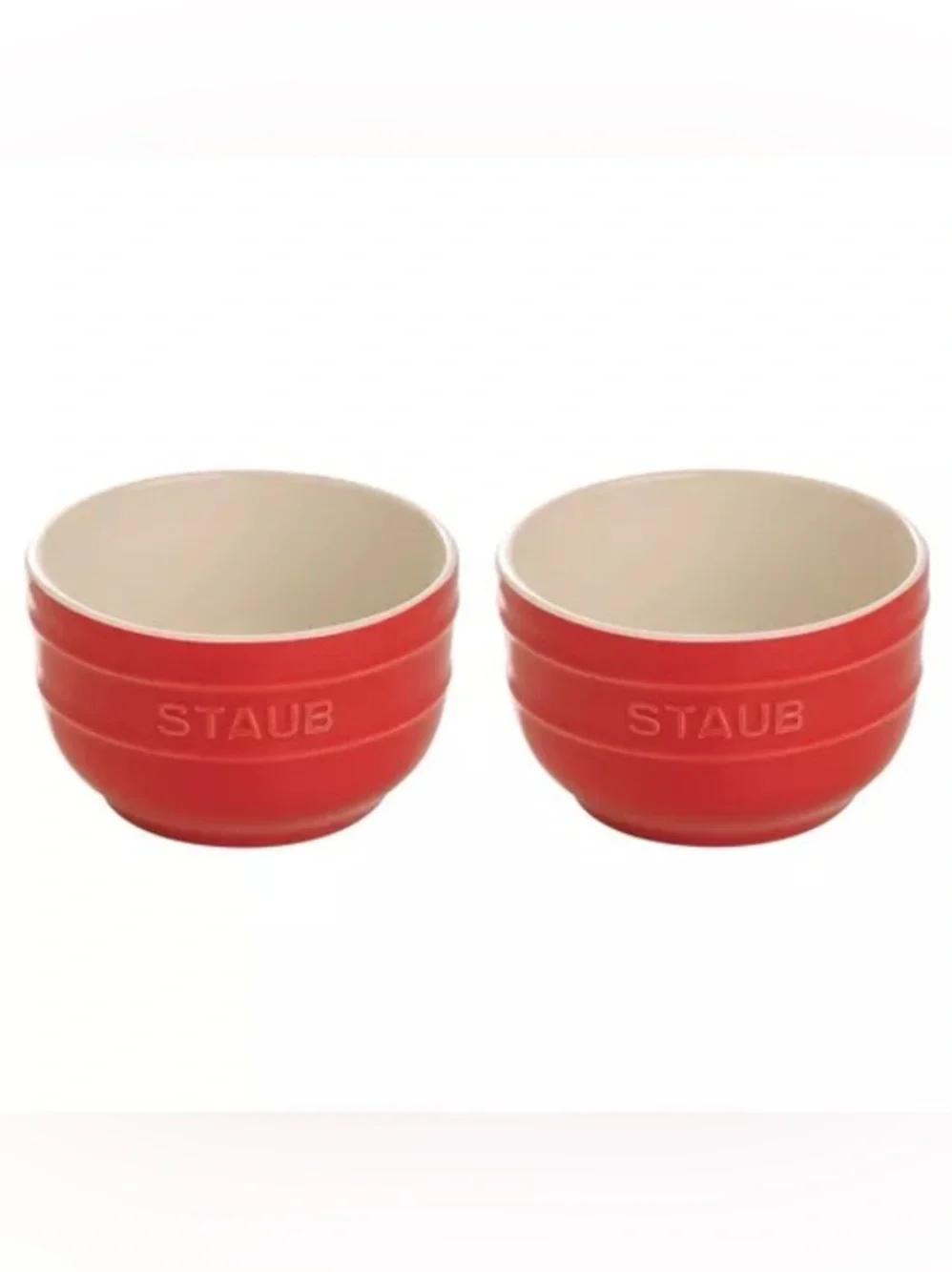 NEW Staub Red Ceramic Prep Bowls — Pair